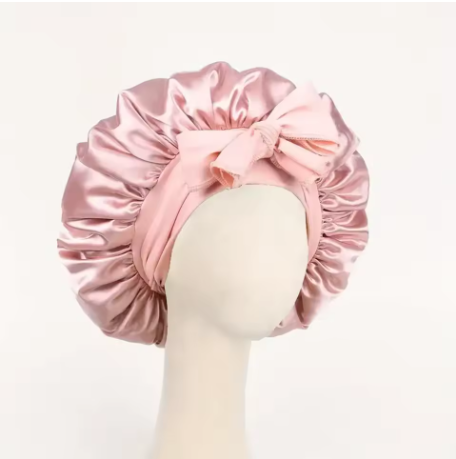 Heavenly Hair Pink Silk Bonnet