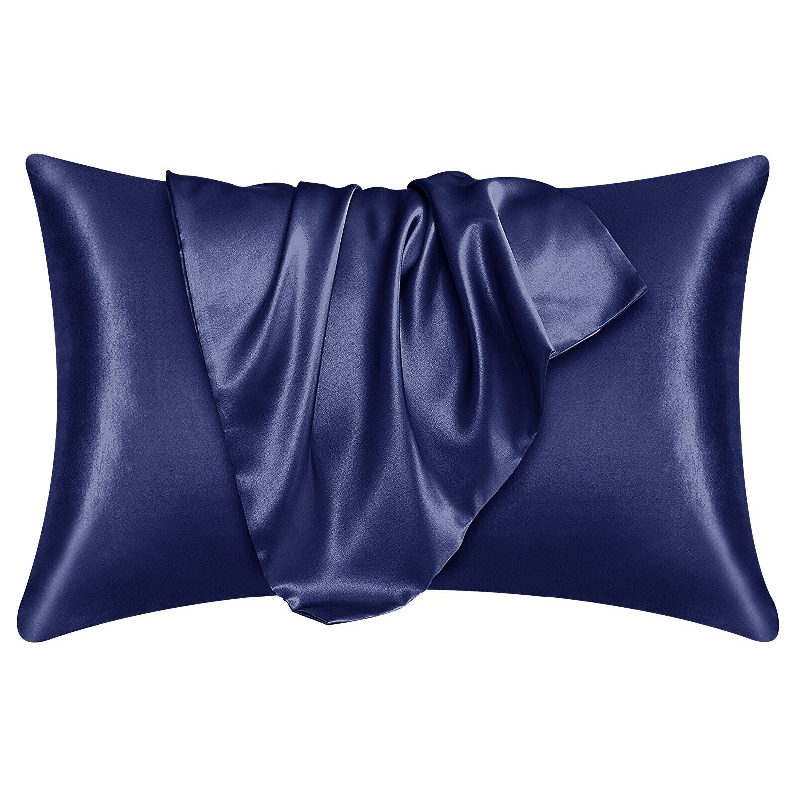 2 Pack Satin Silk Pillowcase for Hair & Skin Pillow Cases Cover Bedding Pair UK