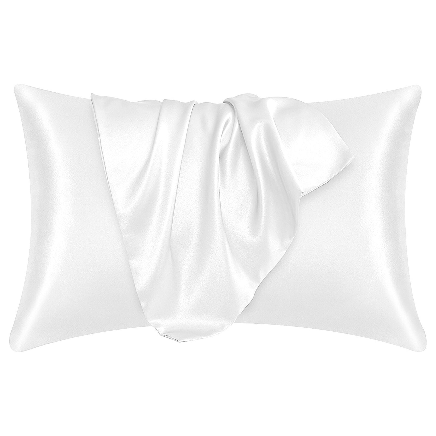 2 Pack Satin Silk Pillowcase for Hair & Skin Pillow Cases Cover Bedding Pair UK