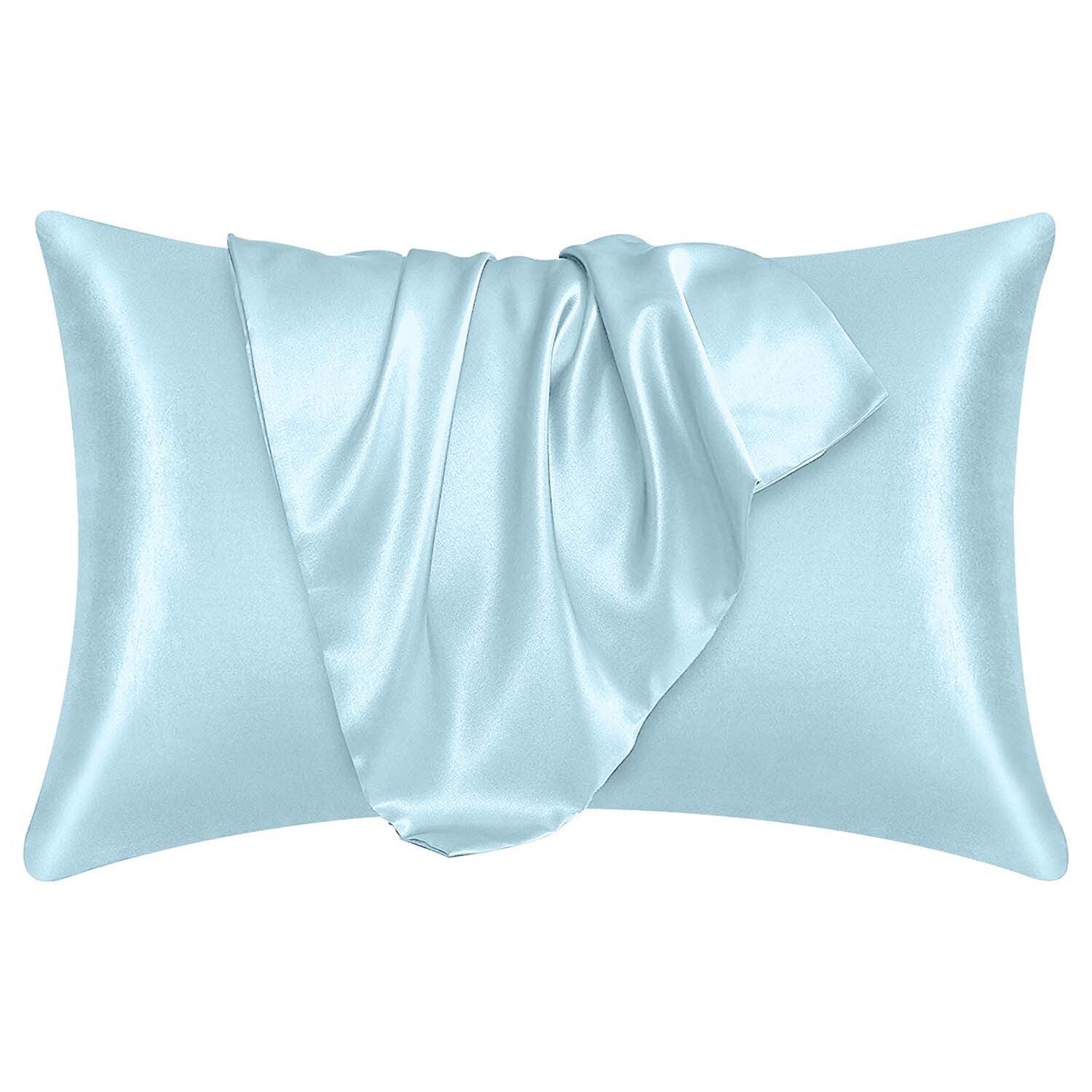 2 Pack Satin Silk Pillowcase for Hair & Skin Pillow Cases Cover Bedding Pair UK