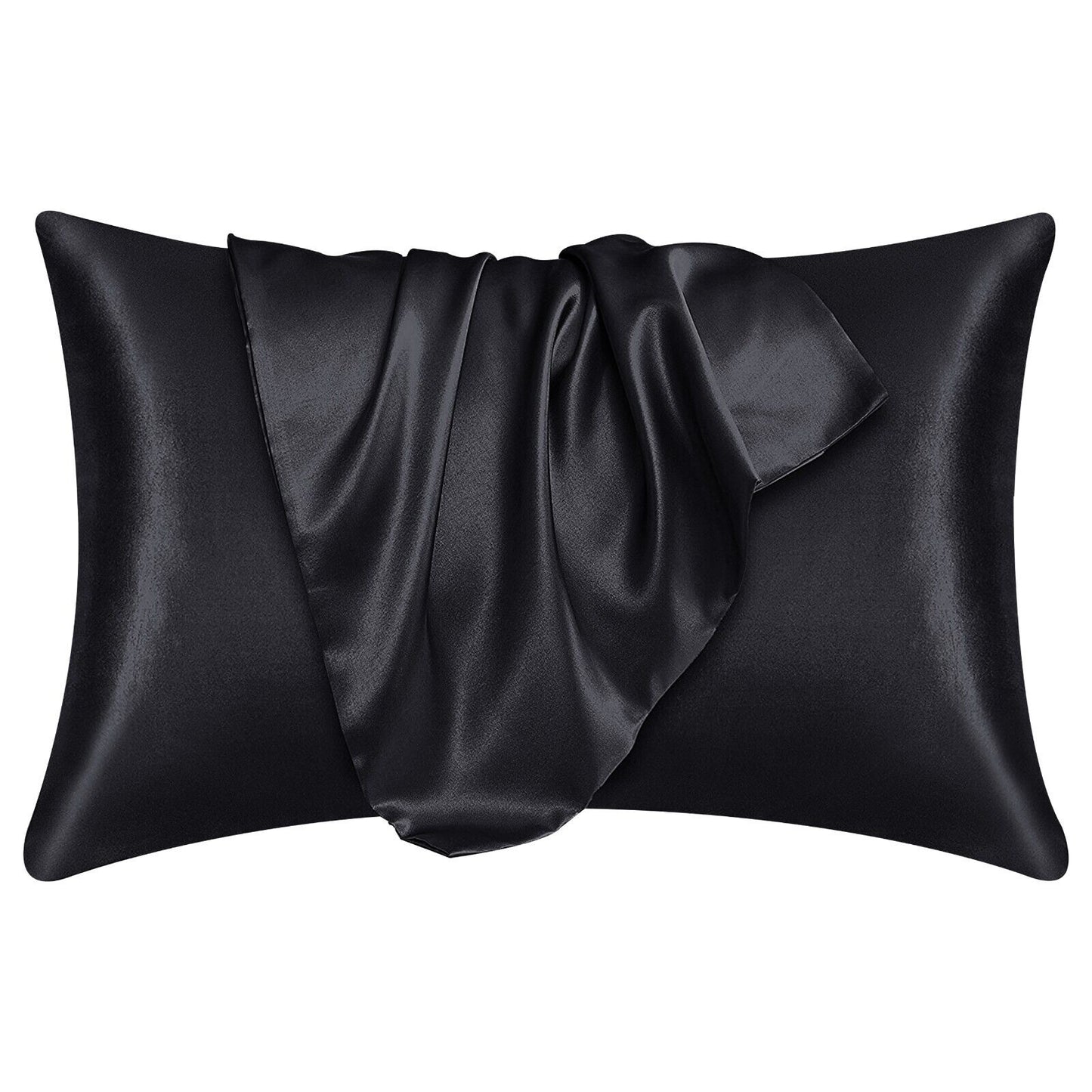 2 Pack Satin Silk Pillowcase for Hair & Skin Pillow Cases Cover Bedding Pair UK