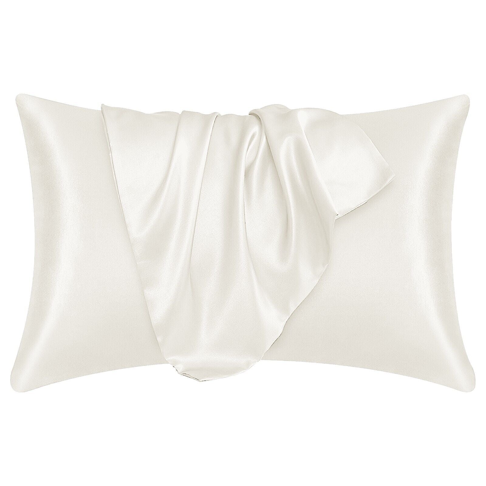 2 Pack Satin Silk Pillowcase for Hair & Skin Pillow Cases Cover Bedding Pair UK