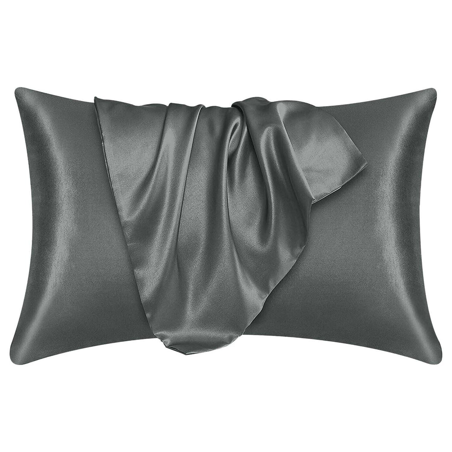 2 Pack Satin Silk Pillowcase for Hair & Skin Pillow Cases Cover Bedding Pair UK