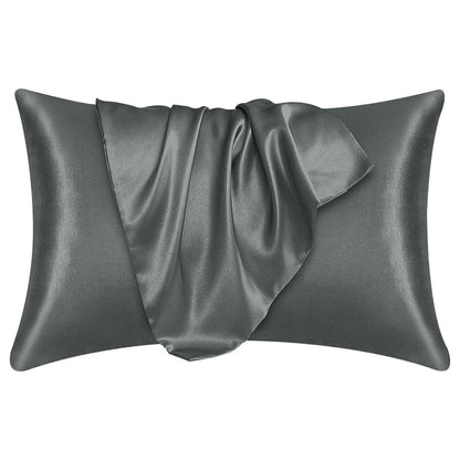 2 Pack Satin Silk Pillowcase for Hair & Skin Pillow Cases Cover Bedding Pair UK